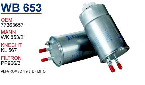 Wunder WB-653 Fuel filter WB653