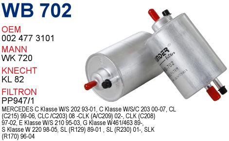Wunder WB-702 Fuel filter WB702