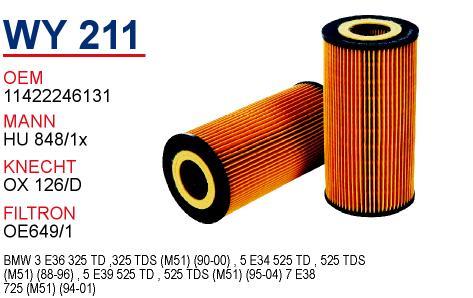 Wunder WY-211 Oil Filter WY211