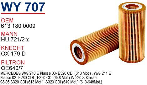 Wunder WY-707 Oil Filter WY707