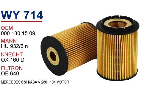 Wunder WY-714 Oil Filter WY714