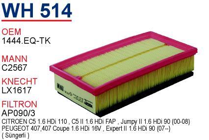 Wunder WH-514 Air filter WH514