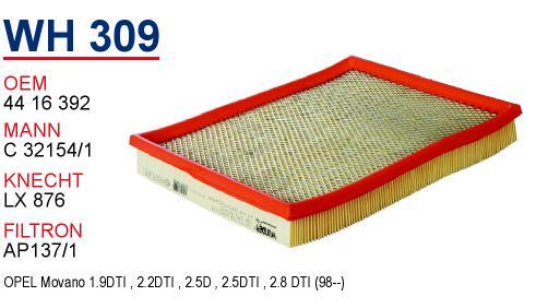Wunder WH-309 Air filter WH309