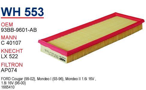 Wunder WH-553 Air filter WH553