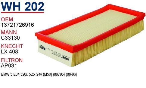 Wunder WH-202 Air filter WH202