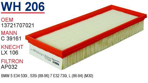 Wunder WH-206 Air filter WH206