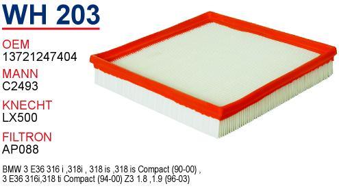 Wunder WH-203 Air filter WH203