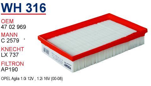 Wunder WH-316 Air filter WH316
