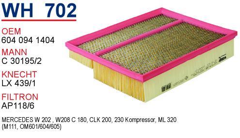 Wunder WH-702 Air filter WH702