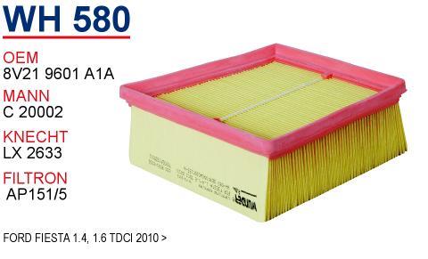 Wunder WH-580 Air filter WH580