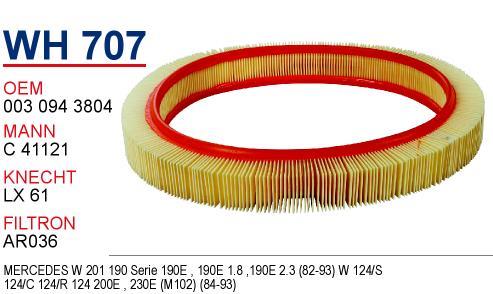Wunder WH-707 Air filter WH707
