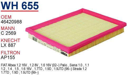 Wunder WH-655 Air filter WH655