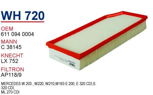 Wunder WH-720 Air filter WH720