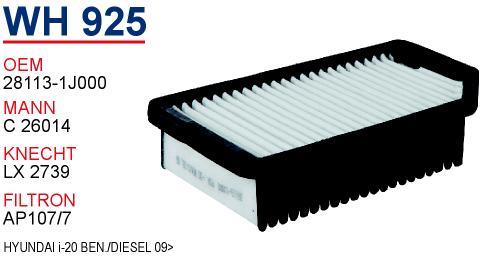 Wunder WH-925 Air filter WH925