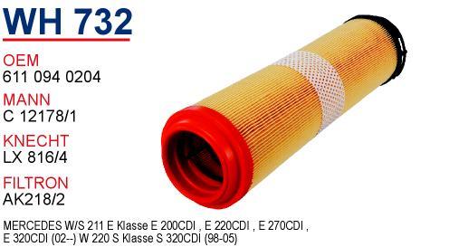 Wunder WH-732 Air filter WH732