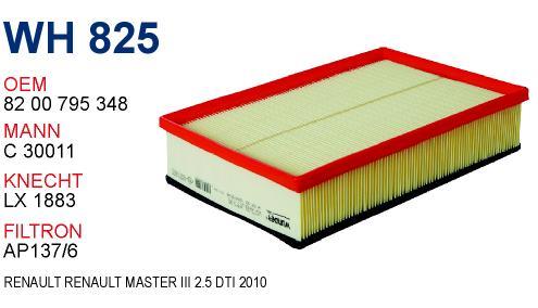 Wunder WH825 Air filter WH825