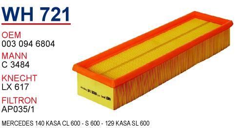 Wunder WH-721 Air filter WH721