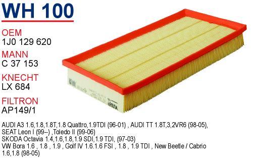 Wunder WH-100 Air filter WH100