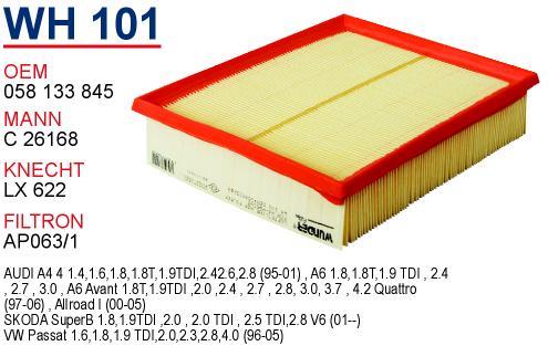 Wunder WH-101 Air filter WH101