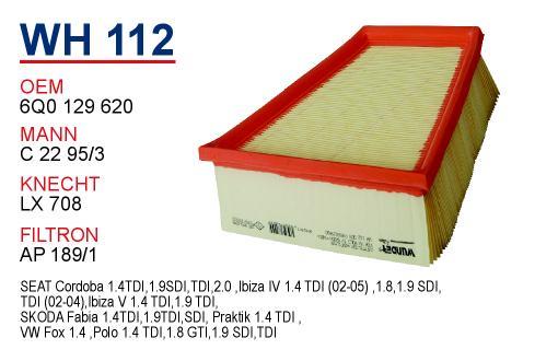 Wunder WH-112 Air filter WH112