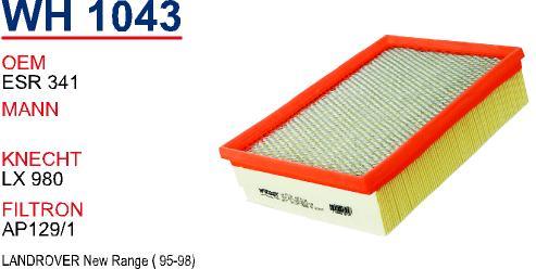 Wunder WH1043 Air filter WH1043