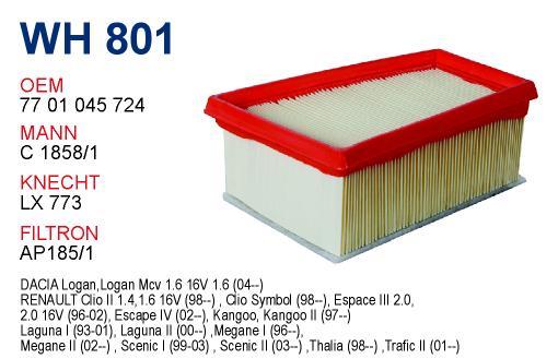 Wunder WH801 Air filter WH801