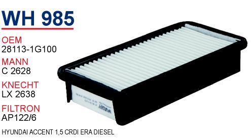 Wunder WH985 Air filter WH985