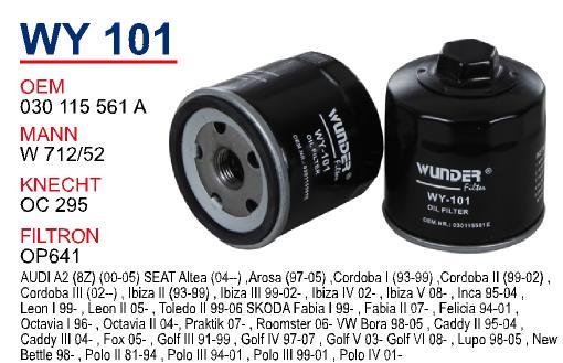 Wunder WY101 Oil Filter WY101