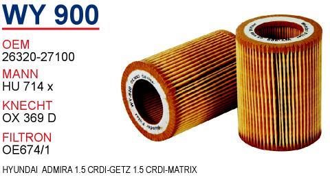 Wunder WY900 Oil Filter WY900