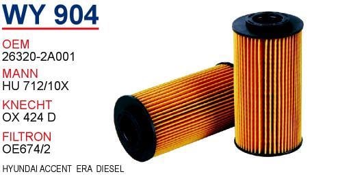 Wunder WY904 Oil Filter WY904