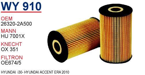 Wunder WY910 Oil Filter WY910