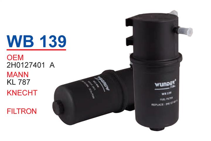 Wunder WB 139 Fuel filter WB139