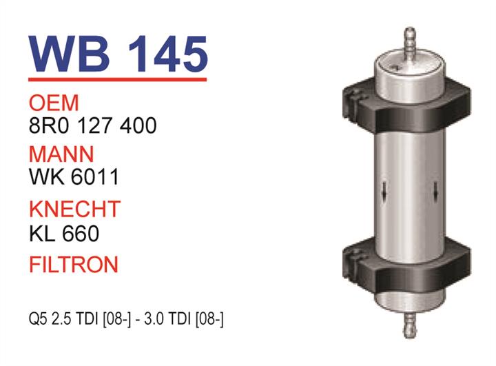 Wunder WB 145 Fuel filter WB145