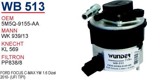 Wunder WB-513 Fuel filter WB513