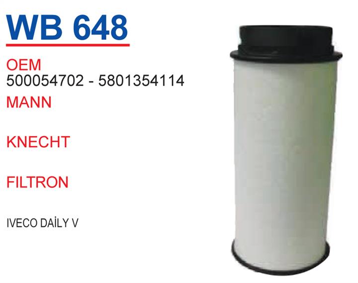 Wunder WB-648 Fuel filter WB648