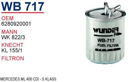 Wunder WB 717 Fuel filter WB717