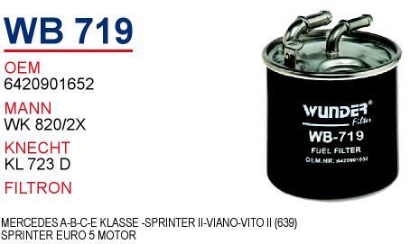 Wunder WB-719 Fuel filter WB719