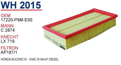 Wunder WH 2015 Air filter WH2015