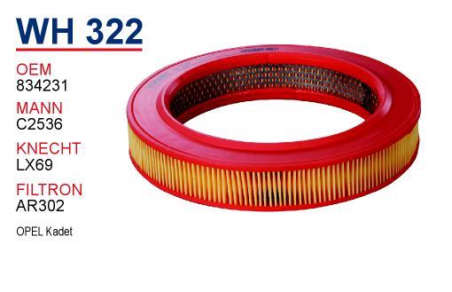 Wunder WH 322 Air filter WH322