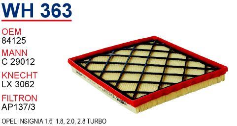Wunder WH 363 Air filter WH363