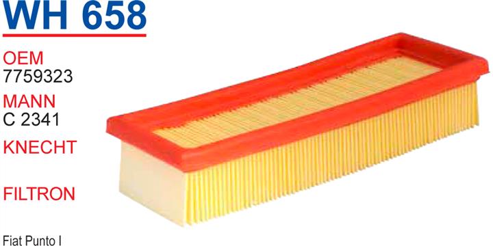 Wunder WH 658 Air filter WH658