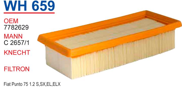 Wunder WH 659 Air filter WH659