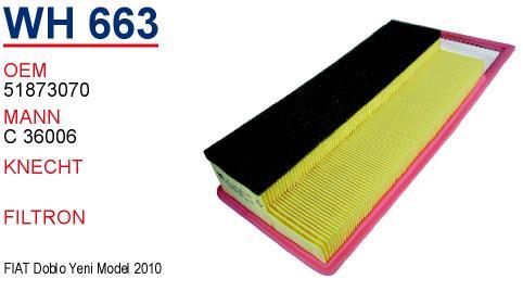 Wunder WH-663 Air filter WH663