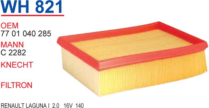 Wunder WH 821 Air filter WH821