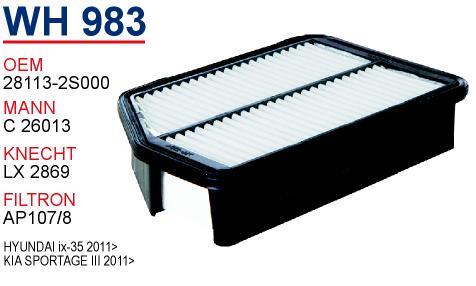 Wunder WH 983 Air filter WH983