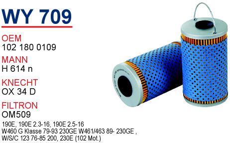 Wunder WY 709 Oil Filter WY709