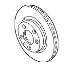 Ventilated disc brake, 1 pcs. VAG 8N0 615 301 A
