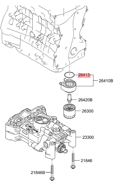 264132G000 Hyundai/Kia OIL FILTER HOUSING GASKETS