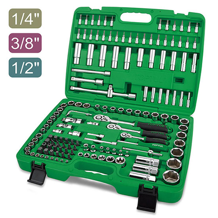 The tool kit combined 1/4 "&amp; 3/8" &amp; 1/2 "151ed. Toptul GCAI151R