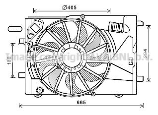 AVA OL7673 Hub, engine cooling fan wheel OL7673